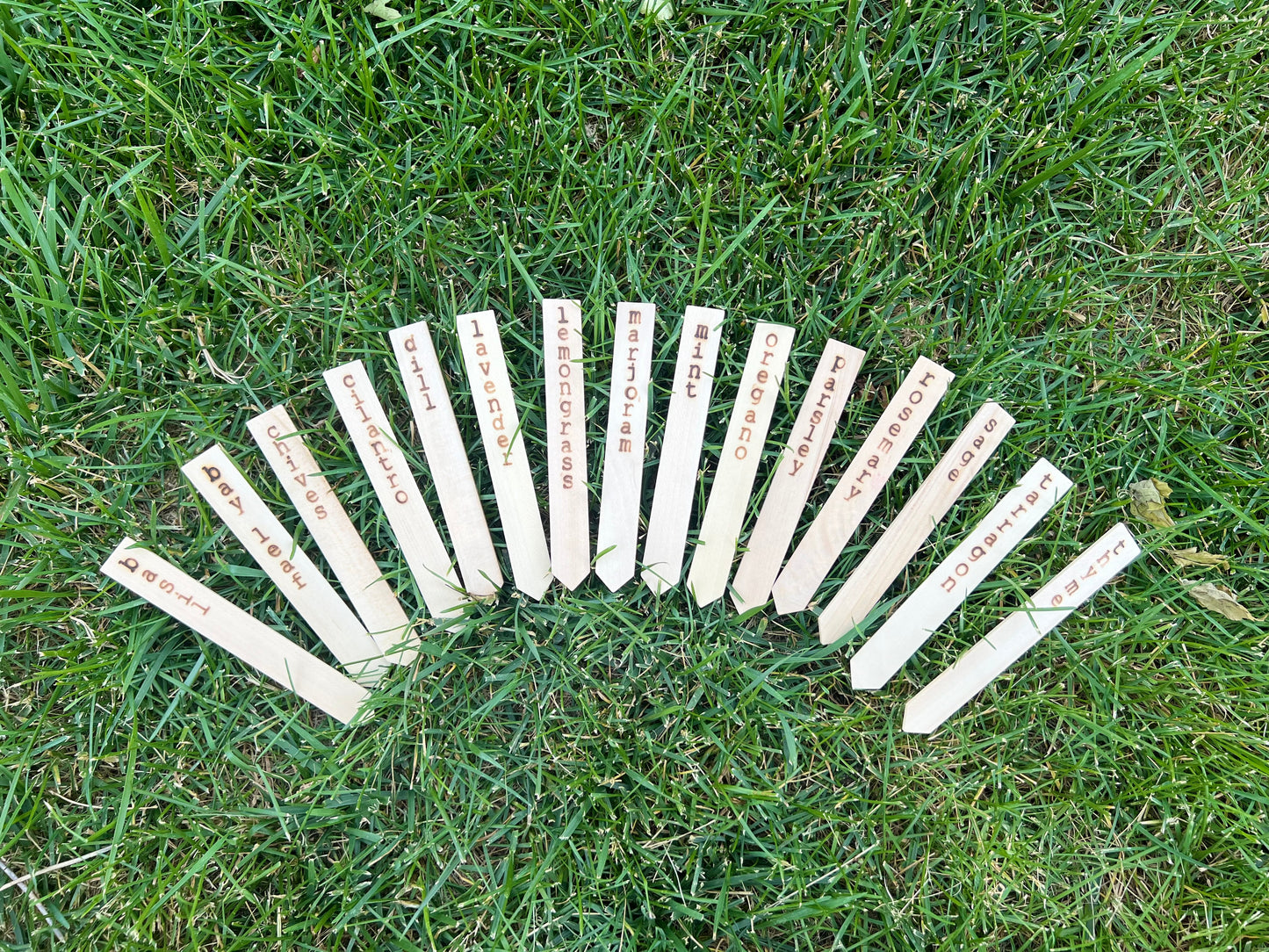 Herb Garden Plant Markers -Eco Friendly Natural Wood Planter Stakes