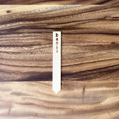Herb Garden Plant Markers -Eco Friendly Natural Wood Planter Stakes