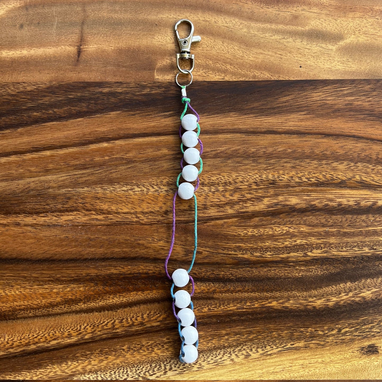 Golf Score Counter Keychain Beaded Stroke Tracker with Clip – Handmade Portable Golf Bag Accessory Gift