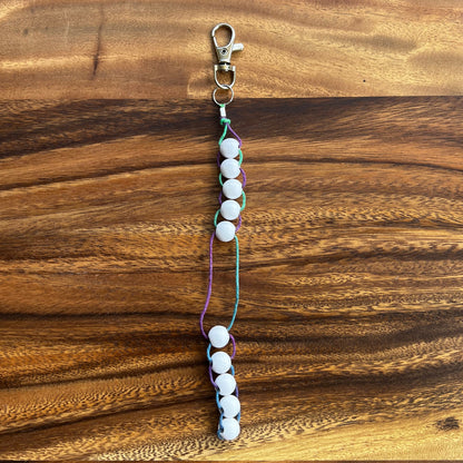 Golf Score Counter Keychain Beaded Stroke Tracker with Clip – Handmade Portable Golf Bag Accessory Gift