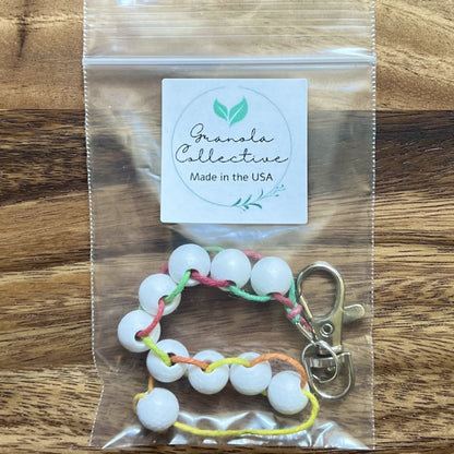 Golf Score Counter Keychain Beaded Stroke Tracker with Clip – Handmade Portable Golf Bag Accessory Gift