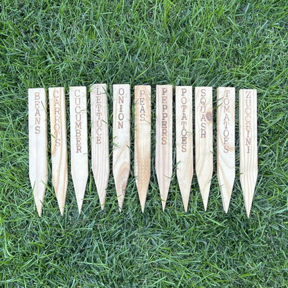 Pine Wood Garden Stakes - Natural Plant Labels for Seed & Garden Organization